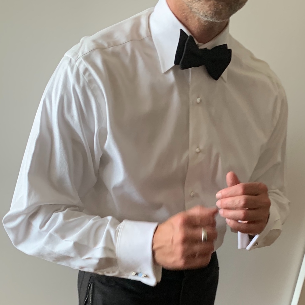 White Joseph Abboud French Cuff Formal Shirt